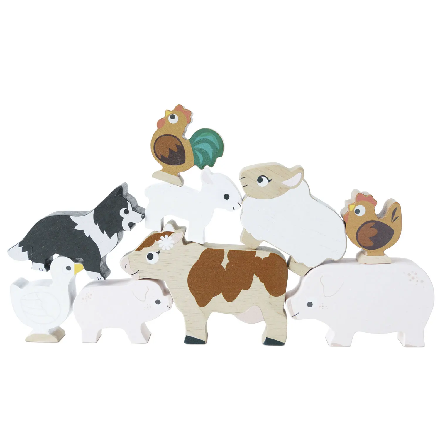 Farmtiere Stapelspiel / Farmyard Stacking Animals & Bag-Le Toy Van (LTV)