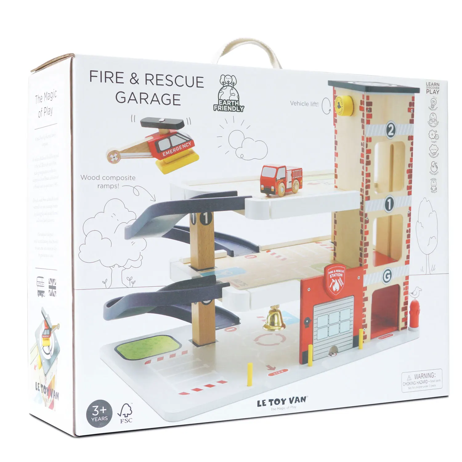 Feuerwehr & Rettungsdienst Garage & Fire & Rescue Wooden Garage-Le Toy Van (LTV)