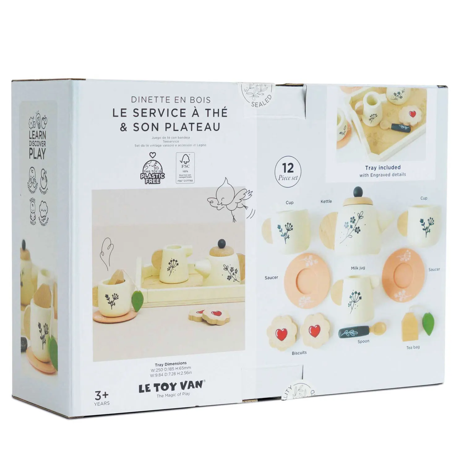 Teeservice / Wooden Tea Set & Tray (New Look)-Le Toy Van (LTV)