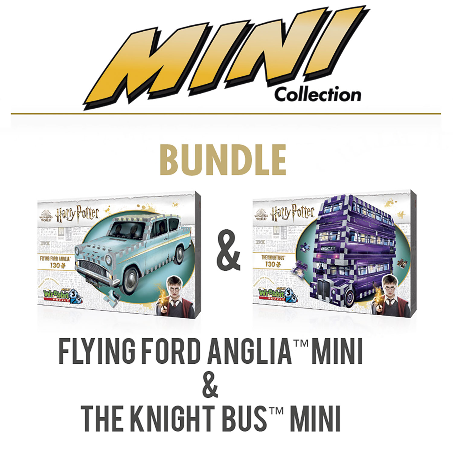 Mini Night Bus + Mini Ford Anglia BUNDLE-SET Harry Potter 3D Puzzle