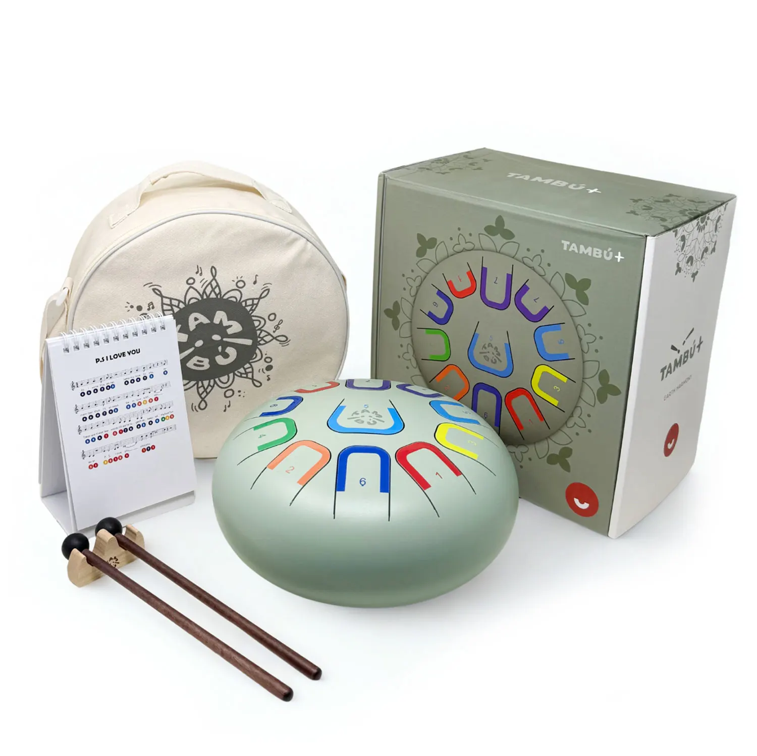 Tambu+ 10"/25 cm - Earth Harmony (Green)-JuegaConmigo