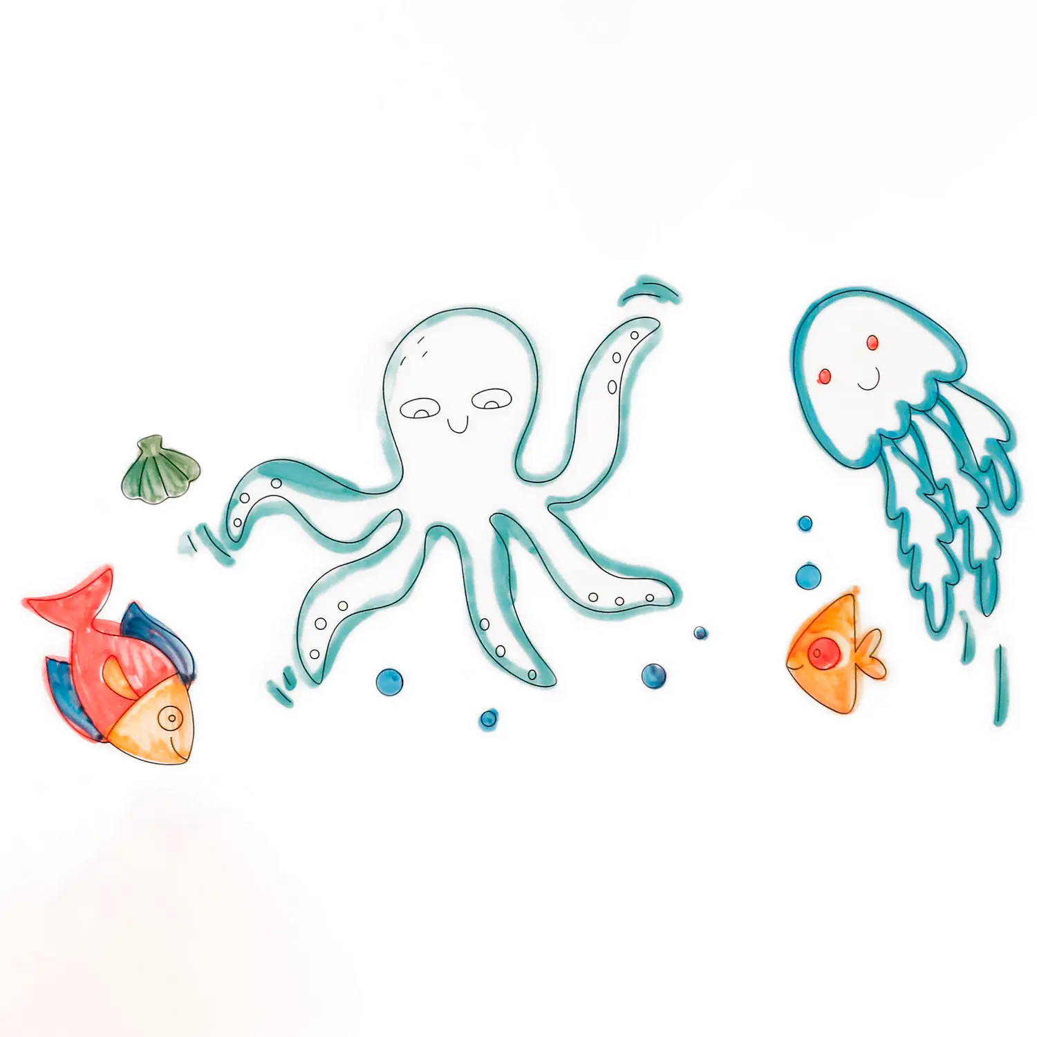 Scribble Mat 4 Farben / 4 colors - Under the sea-JuegaConmigo