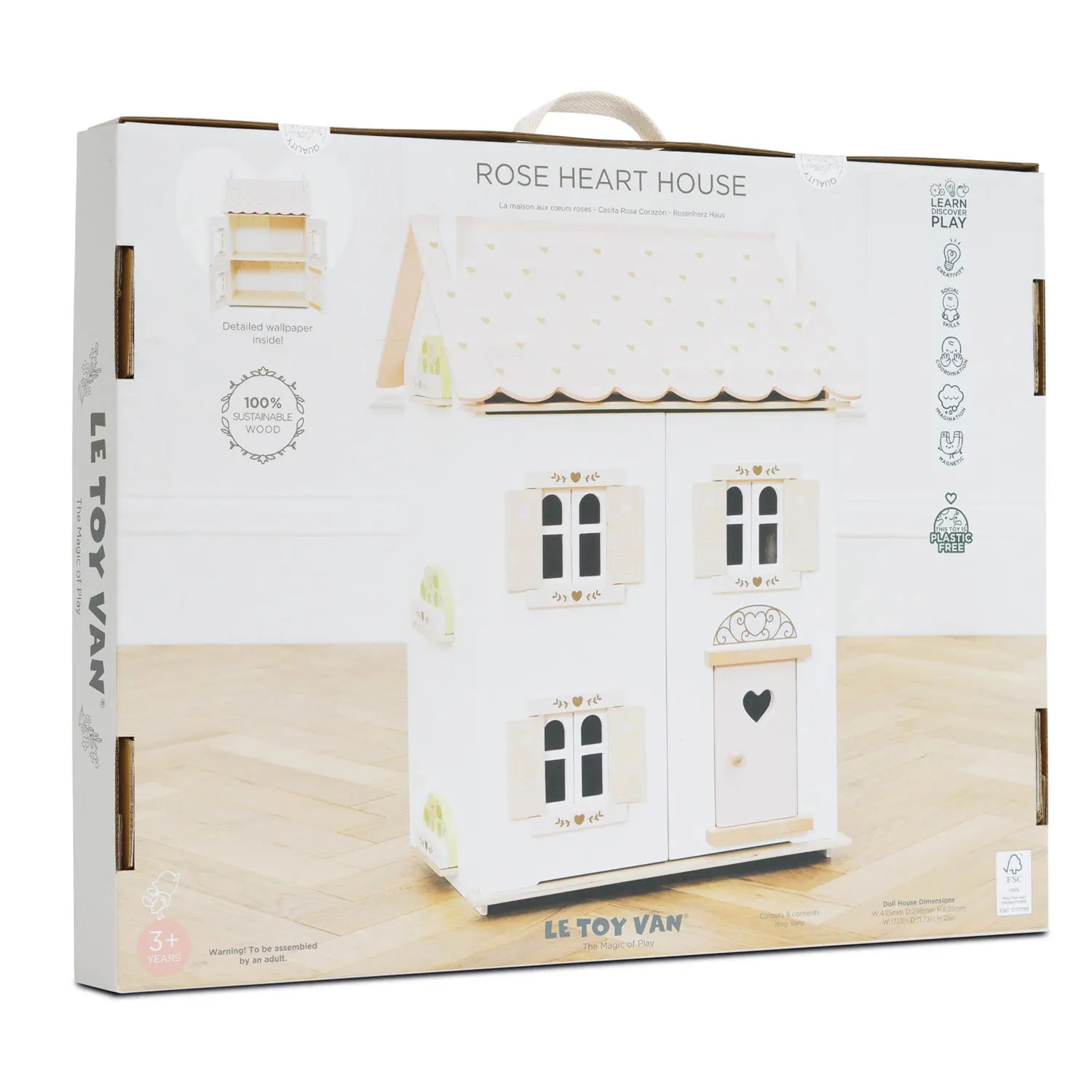 Roseheart Wooden Dolls House,Furniture & Family-Le Toy Van (LTV)