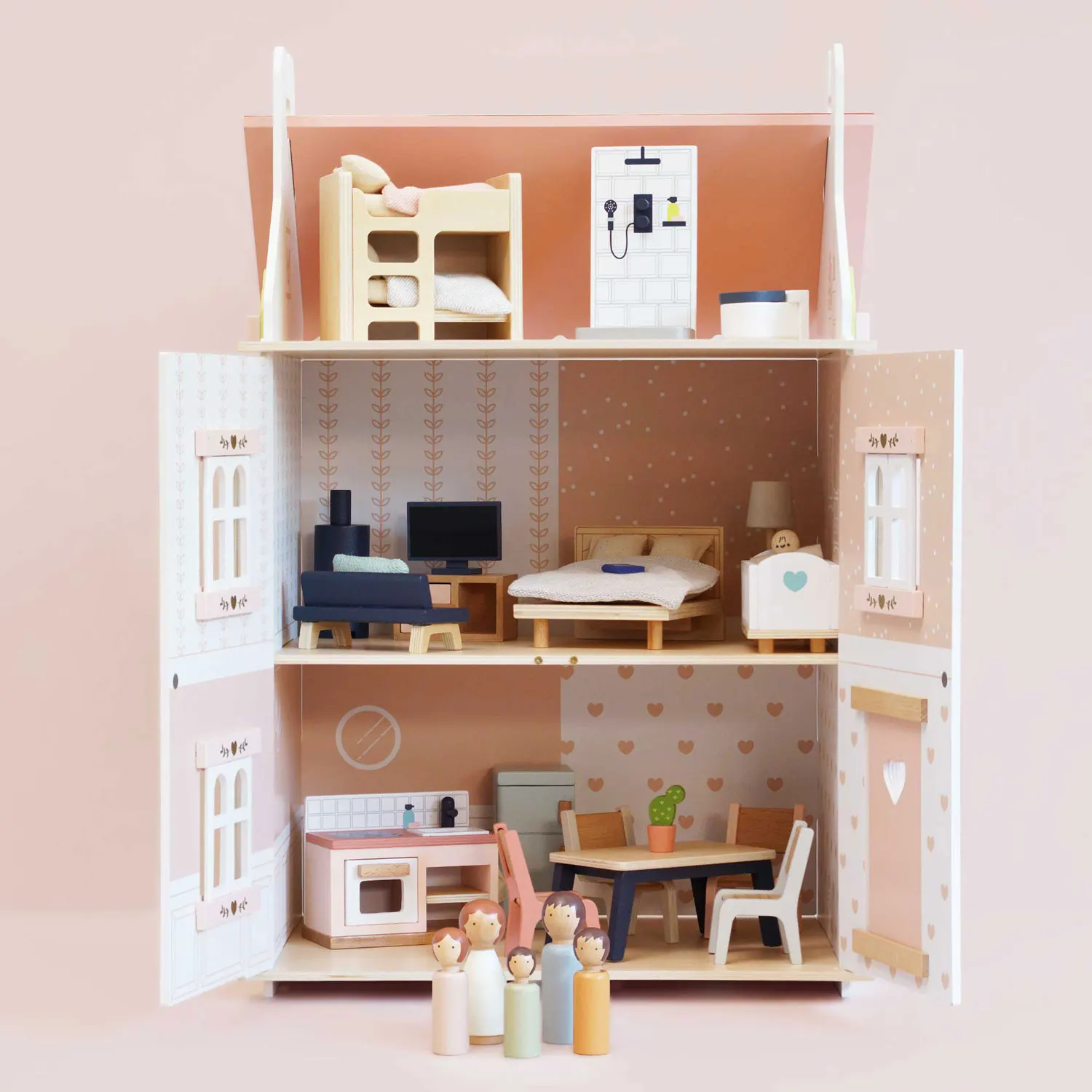 Roseheart Wooden Dolls House,Furniture & Family-Le Toy Van (LTV)