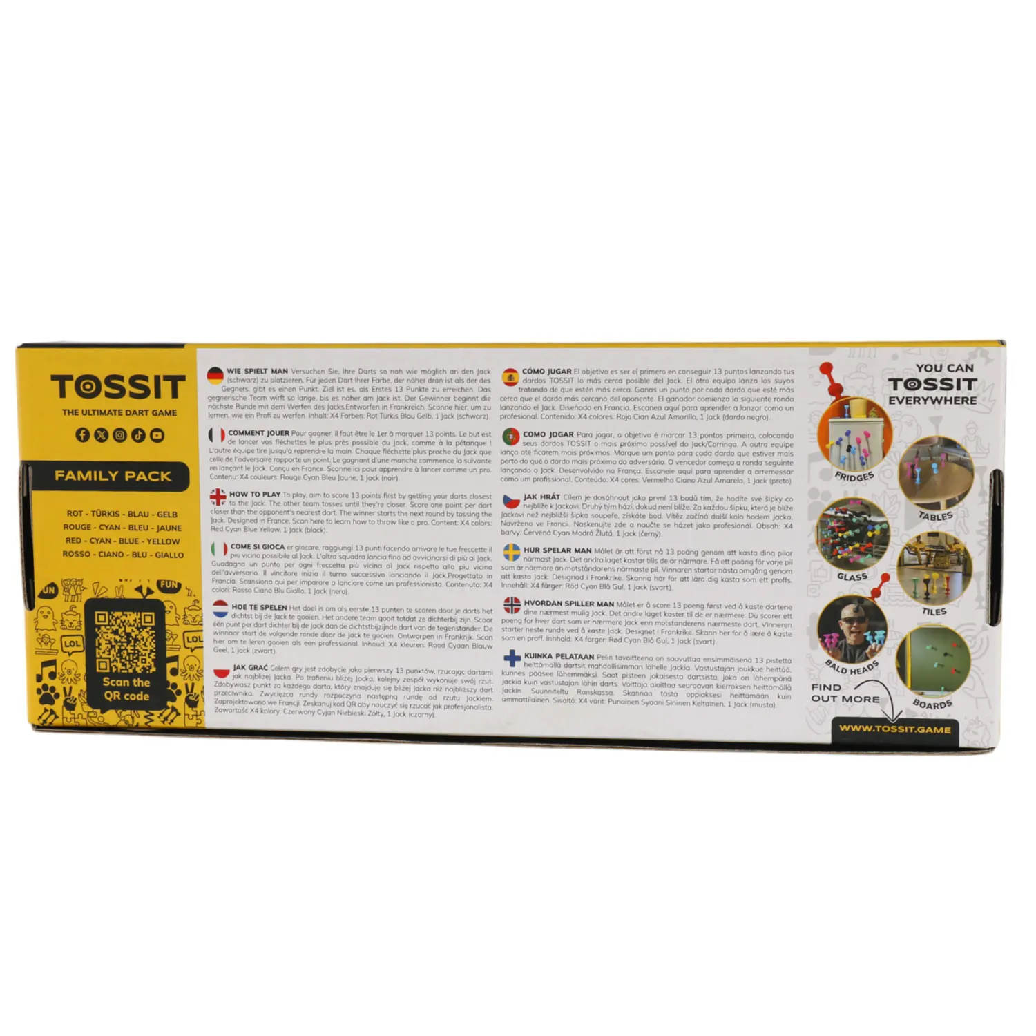 TOSSIT FAMILY PACK rot / türkis / hellblau / gelb