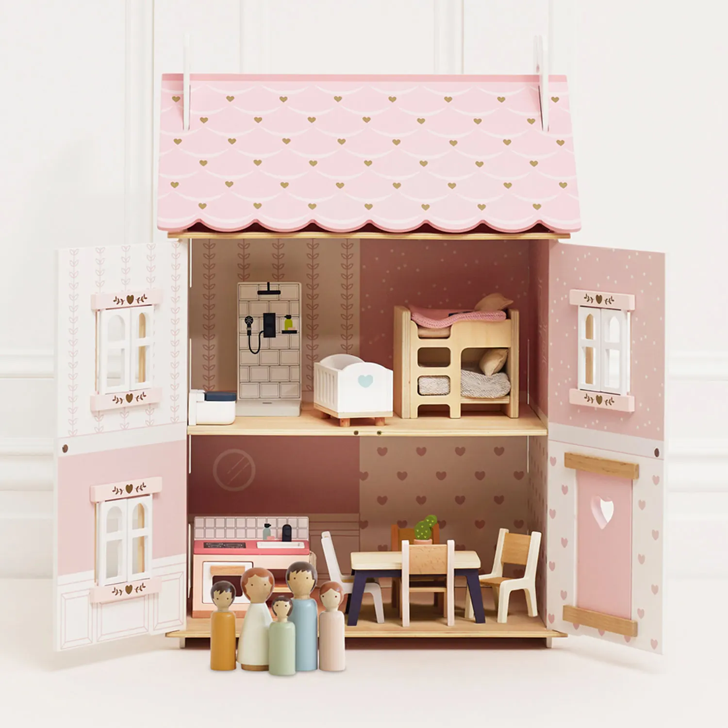 Roseheart Wooden Dolls House,Furniture & Family-Le Toy Van (LTV)