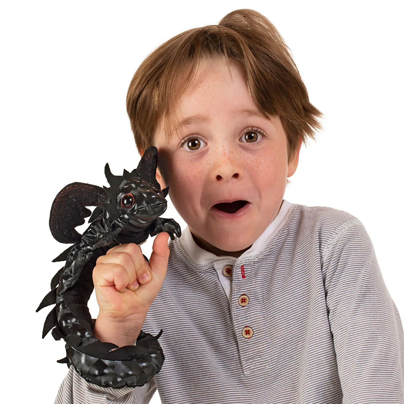 Drachenarmband schwarz / Midnight Dragon Wristlet-Folkmanis® Puppets