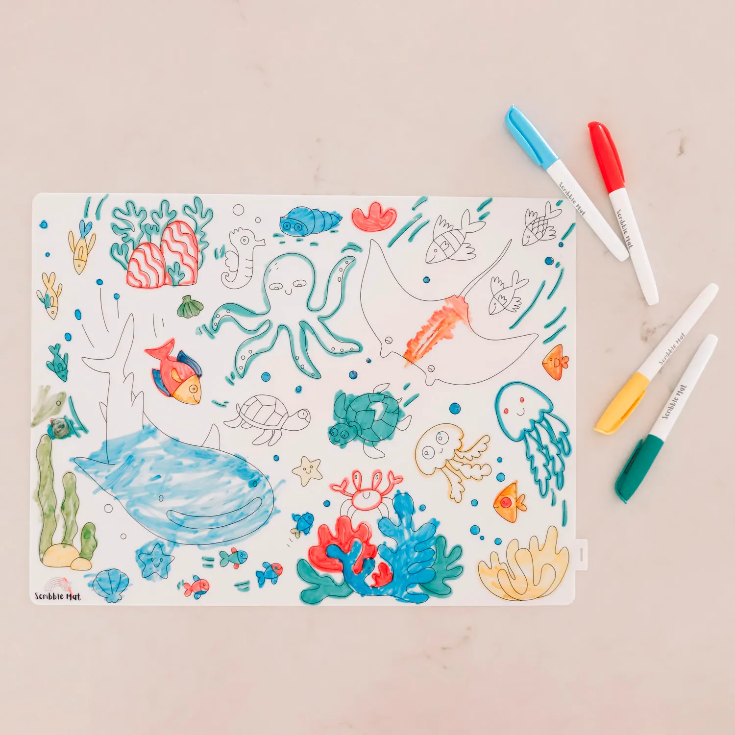 Scribble Mat 4 Farben / 4 colors - Under the sea-JuegaConmigo