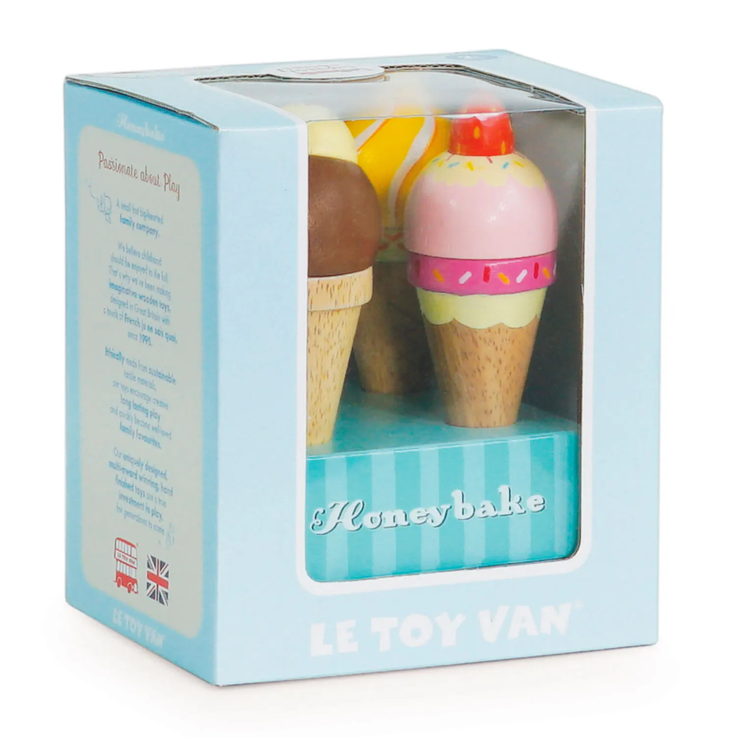 Eiscreme auf Waffeln  / Wooden Ice Cream Cones Set-Le Toy Van (LTV)