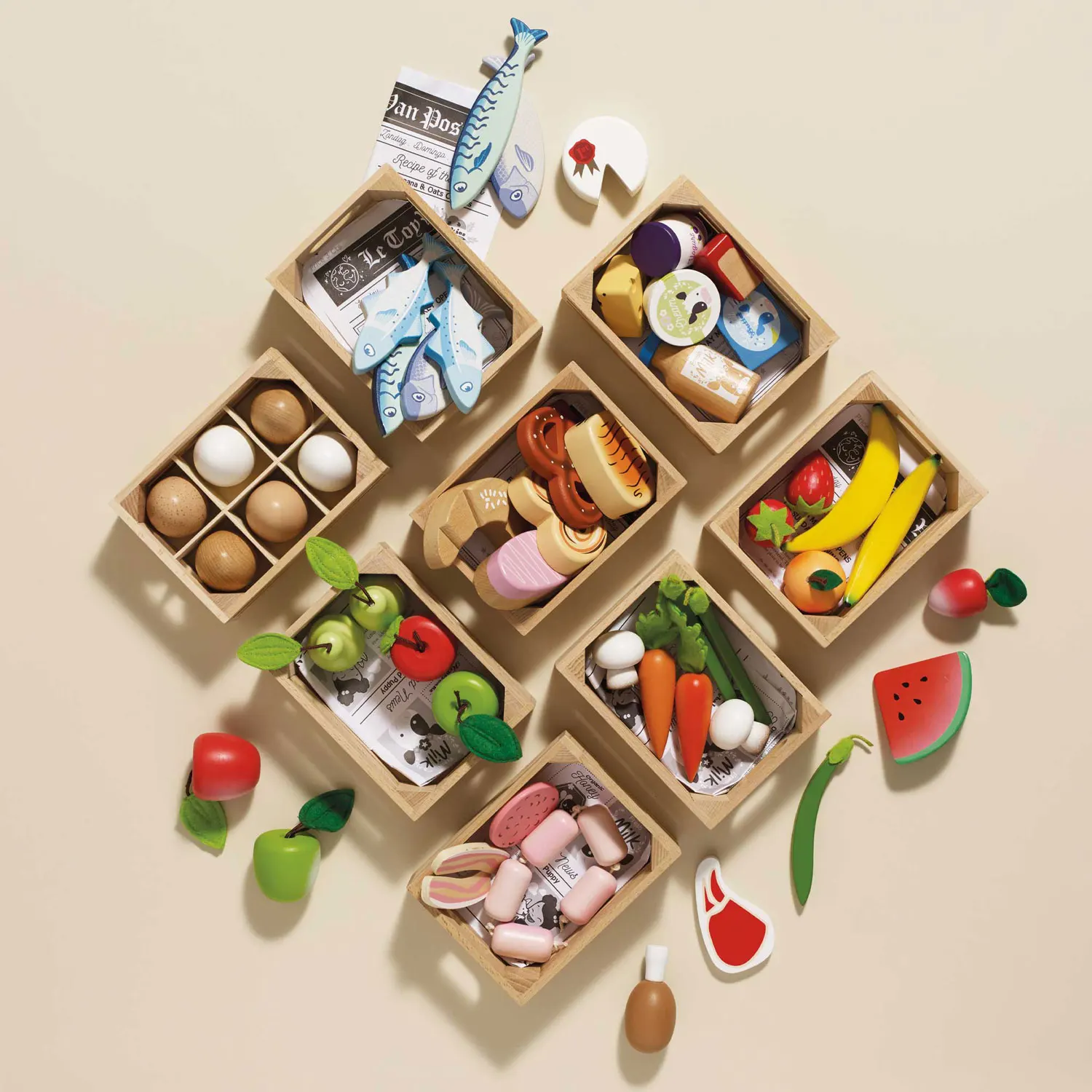 Komplettes Set Marktkisten / Complete Set of Market Crates