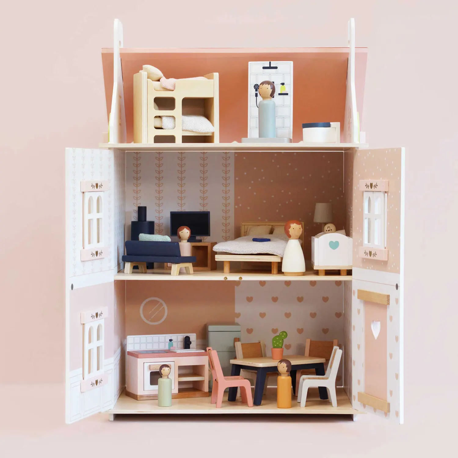 Roseheart Wooden Dolls House,Furniture & Family-Le Toy Van (LTV)