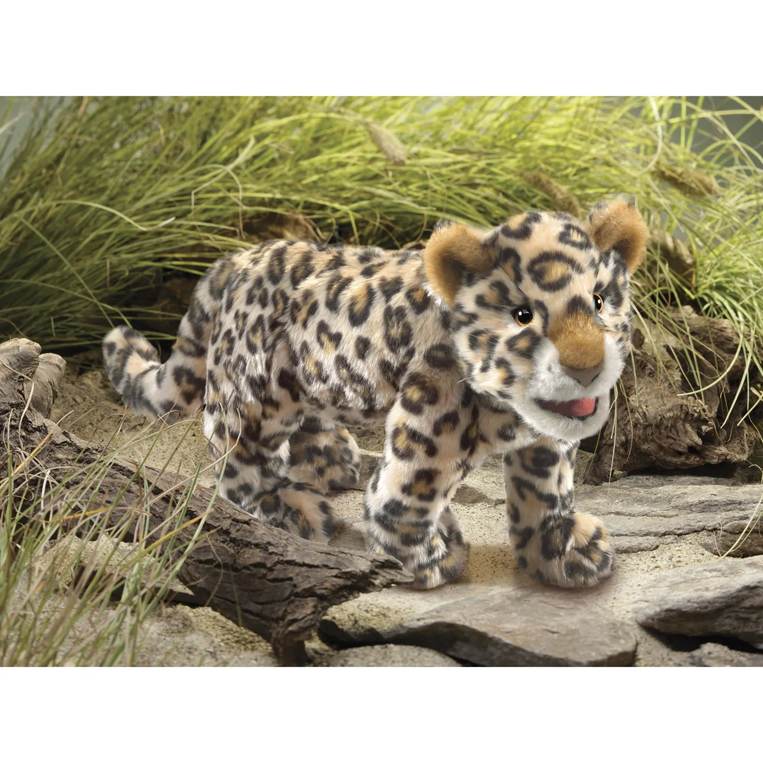 Leopard Puppet Folkmanis® Handpuppen - Leoparden-Baby / Leopard Cub