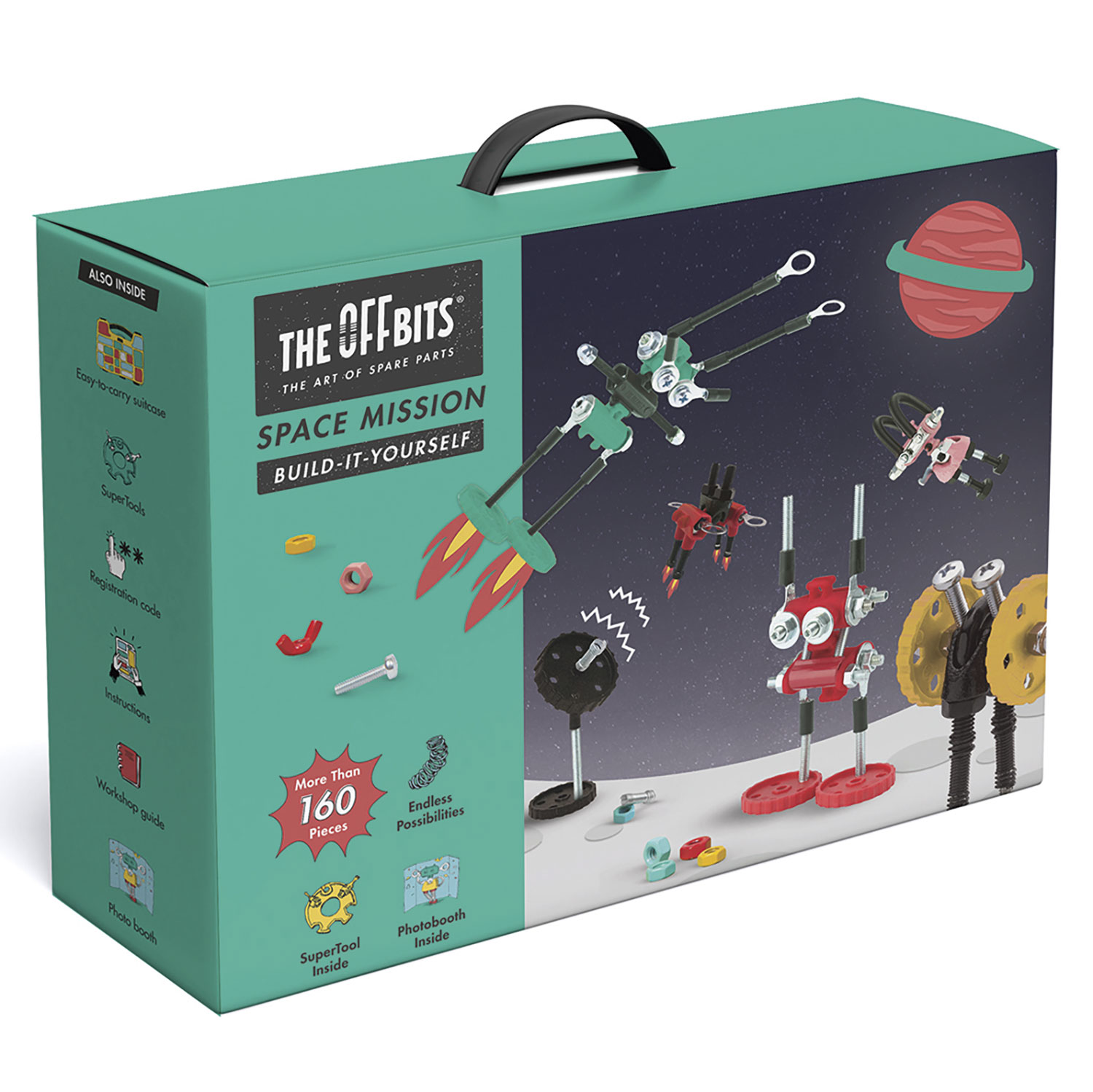 Space mission, suitcase pack more than 150 parts