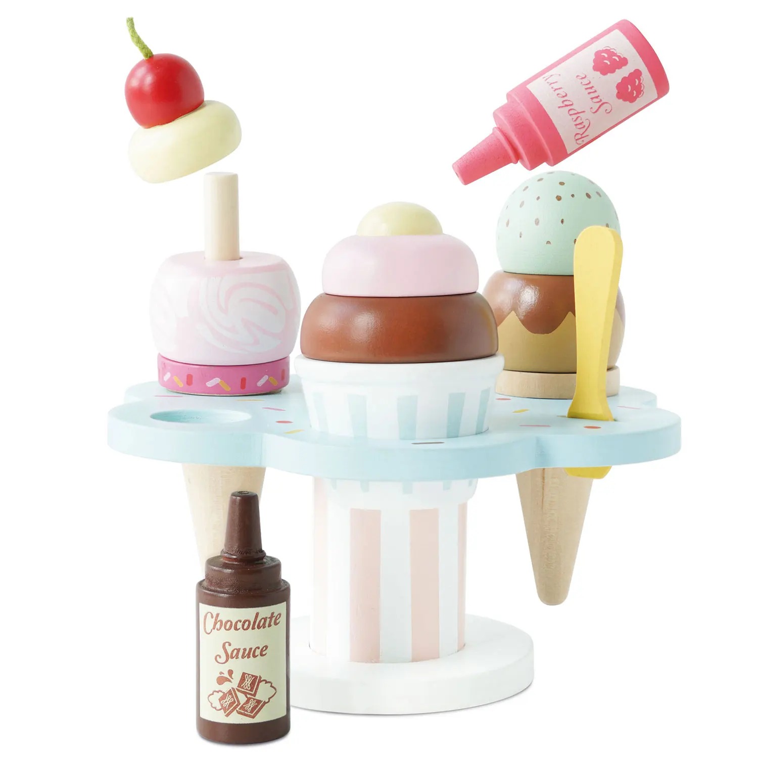Carlos Eisständer / Wooden Ice Cream Stand & Toppings (New Look)-Le Toy Van (LTV)