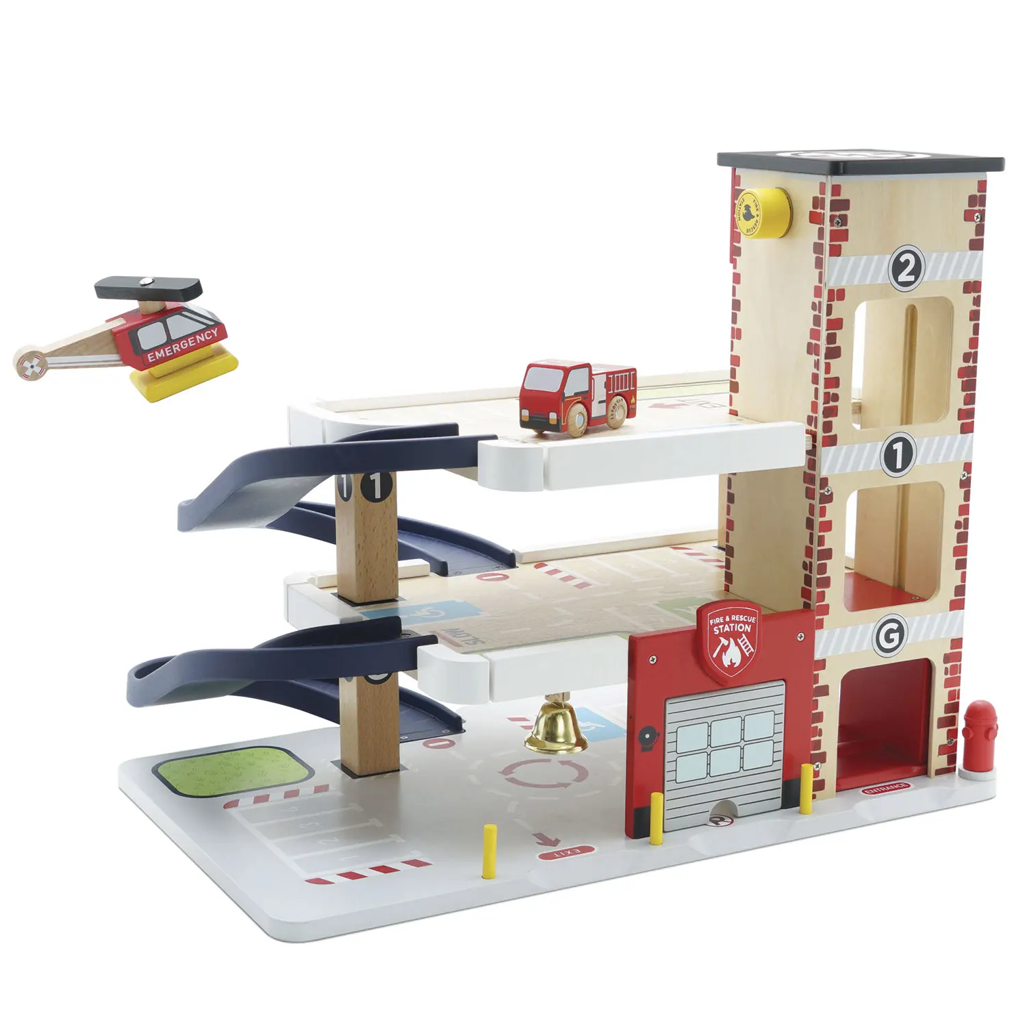 Feuerwehr & Rettungsdienst Garage & Fire & Rescue Wooden Garage-Le Toy Van (LTV)