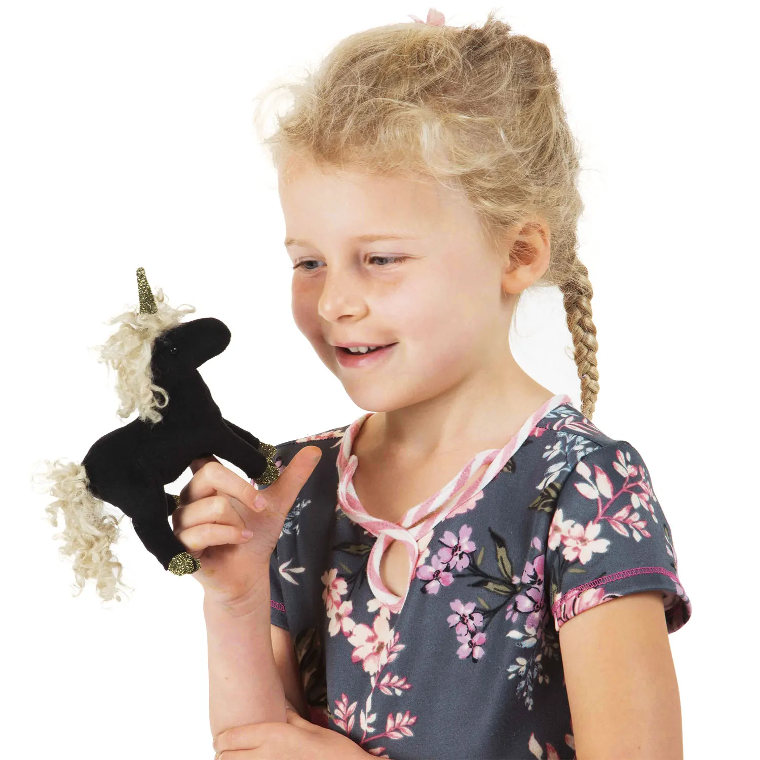 Mini Einhorn / Mini Black Unicorn-Folkmanis® Puppets